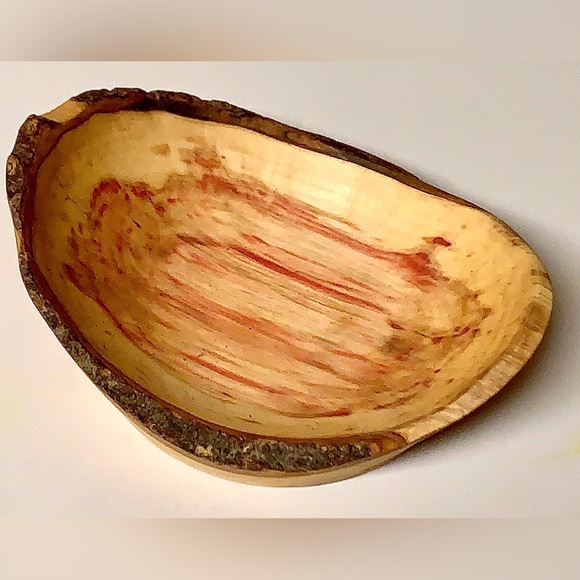 Hand Crafted Raw Edge Live Wood FLAMING BOX ELDER Bowl - Picture 10 of 16